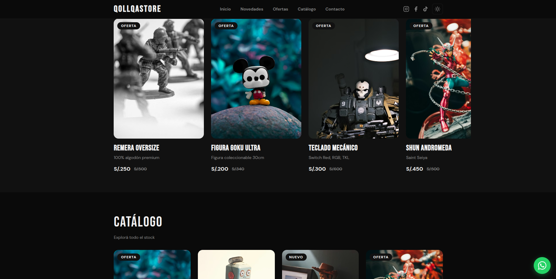 Captura del demo de la tienda